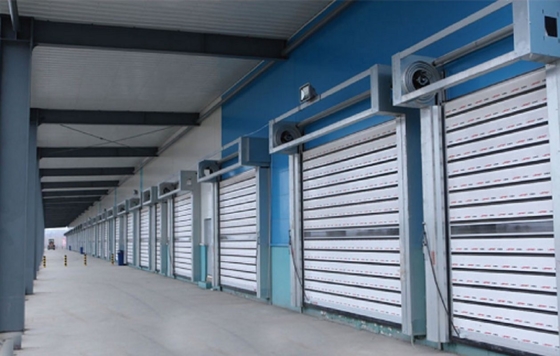 300.000kg tổng trọng lượng nhôm hợp kim nhanh cuộn lên cửa an ninh xoắn ốc cho kho